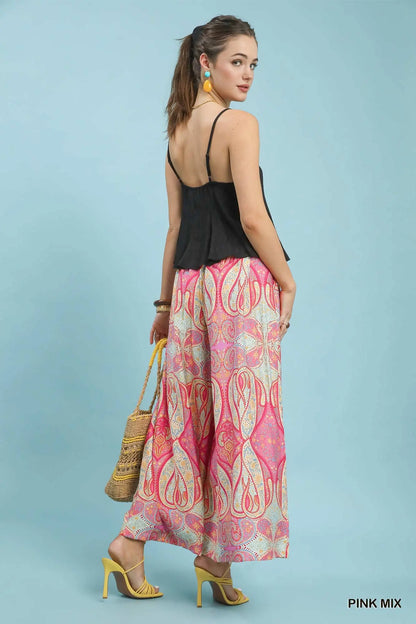 Umgee Pants Umgee Printed Wide Leg Pants Umgee Printed Wide Leg Pants