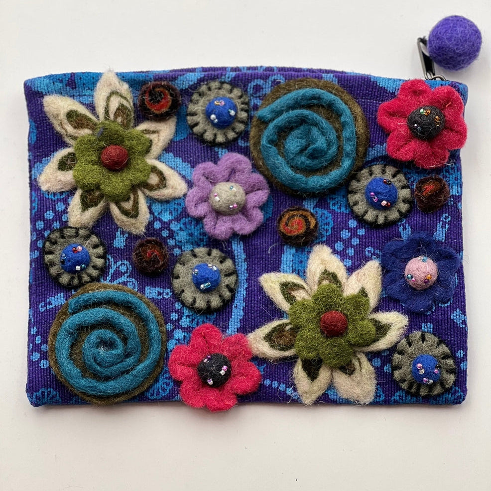 Whimsical Felted Coin Purse - Multiple Colors