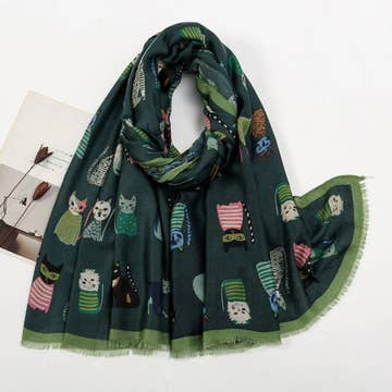 Funkyrel Limited Scarves Cartoon Cat Scarf - Multiple Colors 20137694 Cartoon Cat Scarf - Multiple Colors