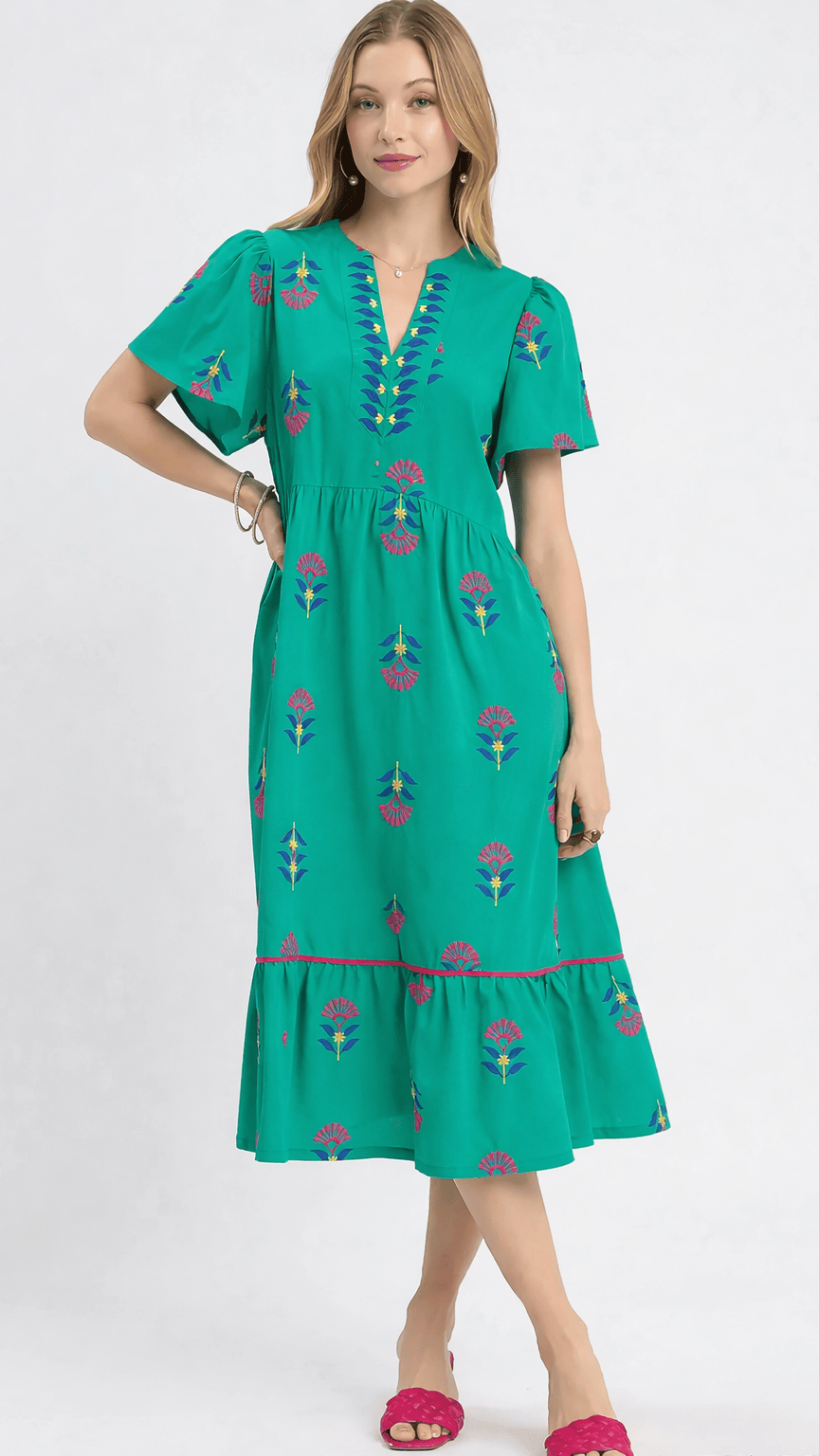 Umgee Dresses Umgee Embroidered Midi Dress - Multiple Colors 27810014 Umgee Embroidered Midi Dress - Multiple Colors