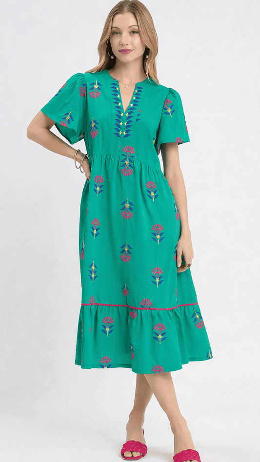 Umgee Dresses Umgee Embroidered Midi Dress - Multiple Colors 27810014 Umgee Embroidered Midi Dress - Multiple Colors