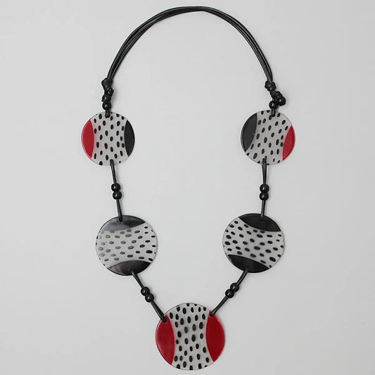 Sylca Red and Black Leanne Necklace