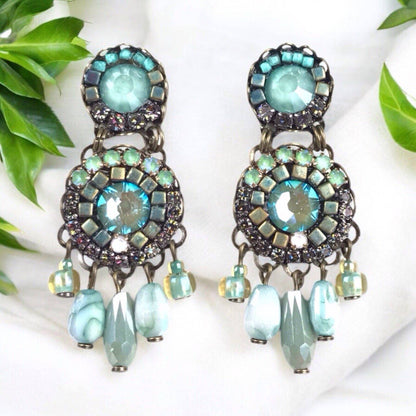 Melizi Jewelry Earrings Melizi Jewelry Loren Round Crystal Earrings 10406622 Melizi Jewelry Loren Round Crystal Earrings