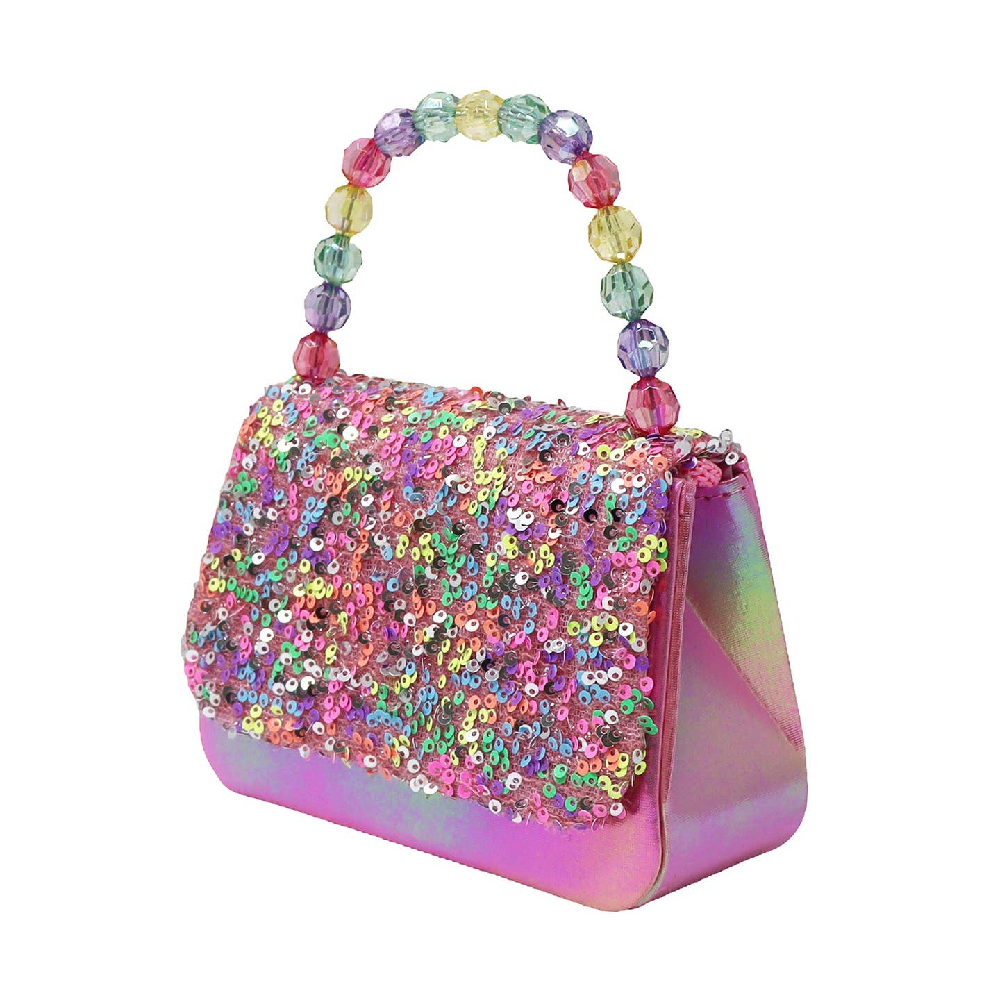 Pink Poppy Mermaid Flip Sequin Handbag
