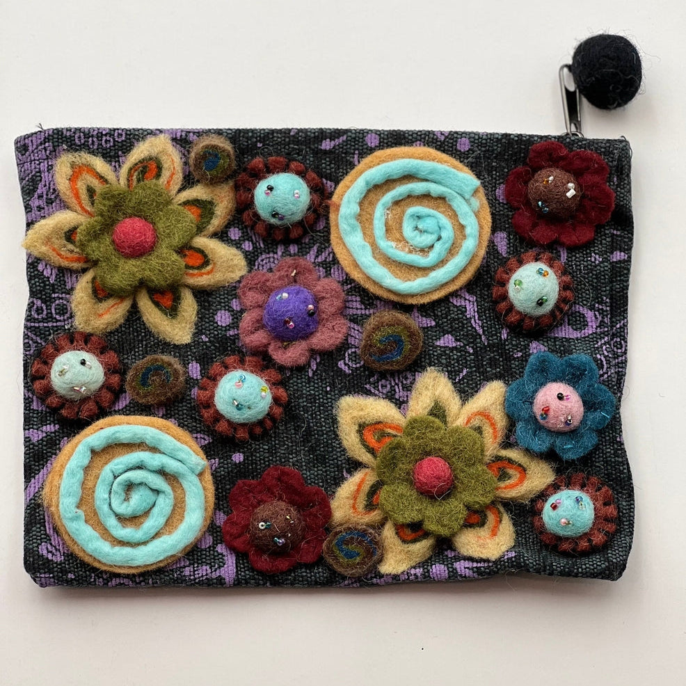 Whimsical Felted Coin Purse - Multiple Colors