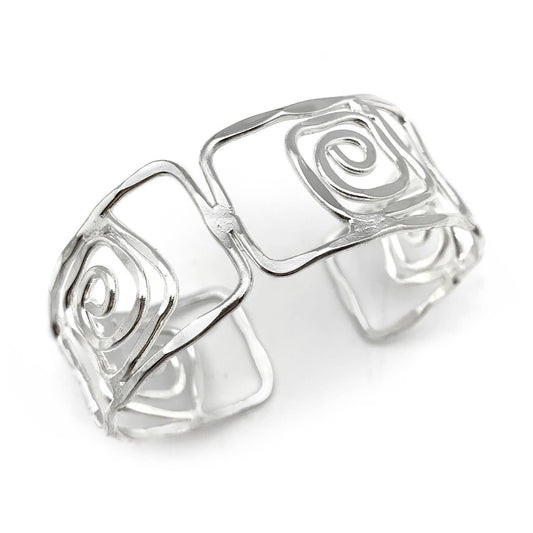 Anju Jewelry Silver Square Rectangle Cuff Bracelet