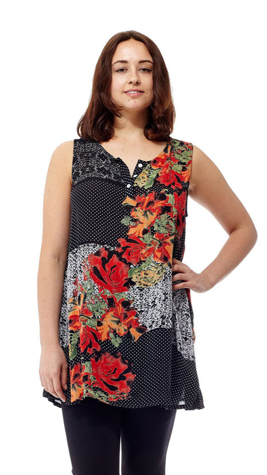 La Cera Sleeveless A-Line Tunic