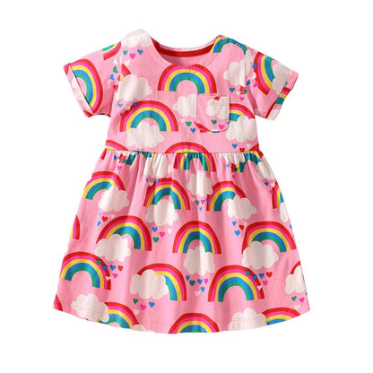 MyKids USA Short Sleeve Rainbow Dress