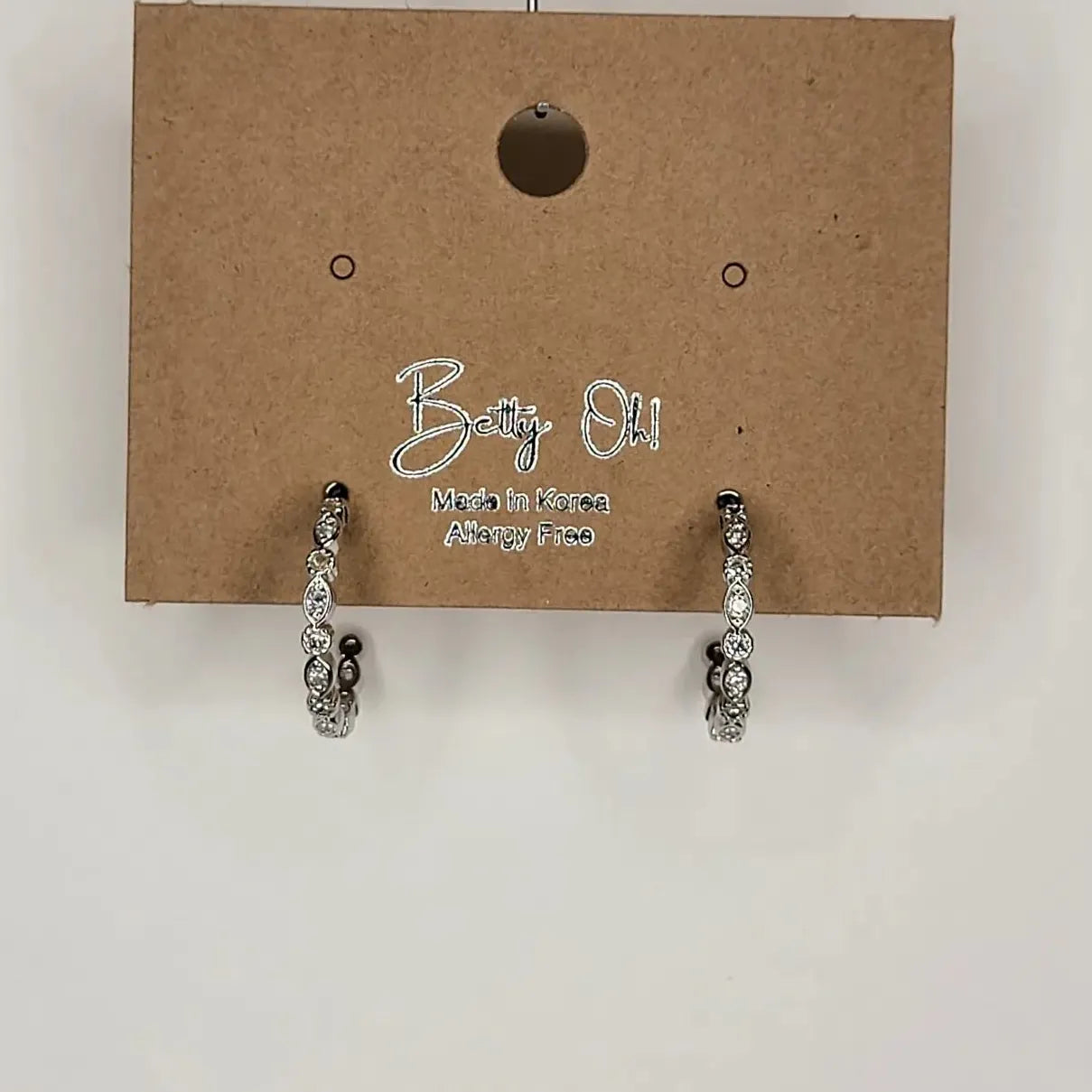 Betty Oh Jewelry Earrings Betty Oh Small CZ Antique Hoops 89879774 Betty Oh Small CZ Antique Hoops