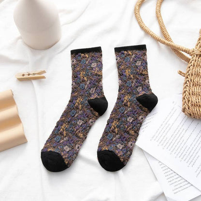 Autumn Floral Mid-Calf Socks - Multiple Colors