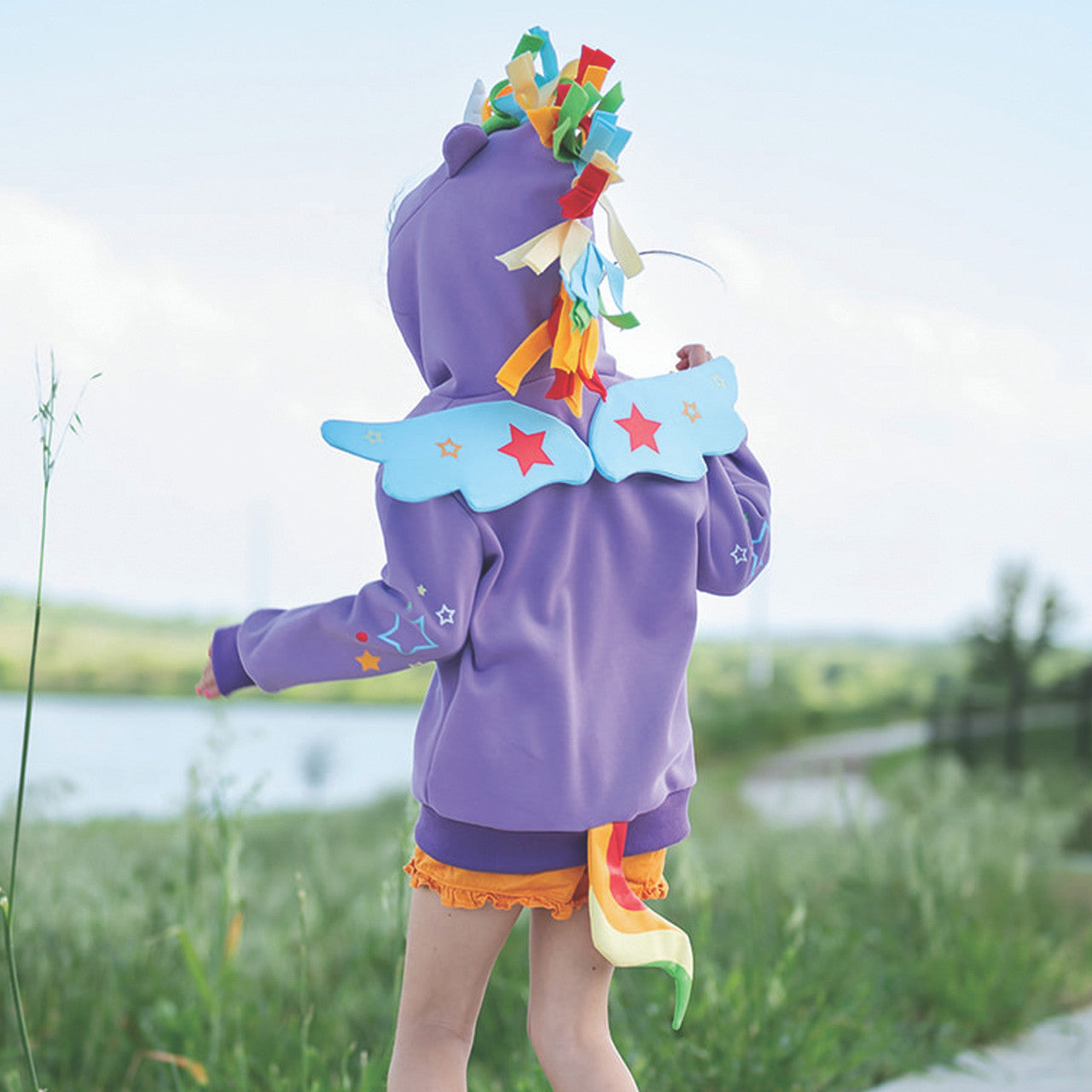 Doodle Pants Purple Rainbow Unicorn 3D Hoodie