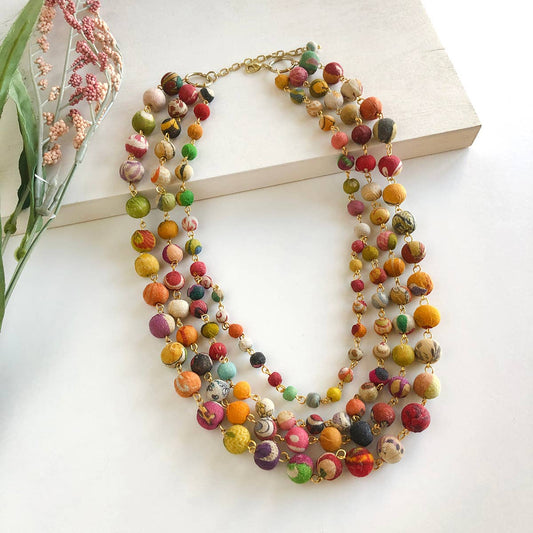 World Finds Kantha Karita Necklace
