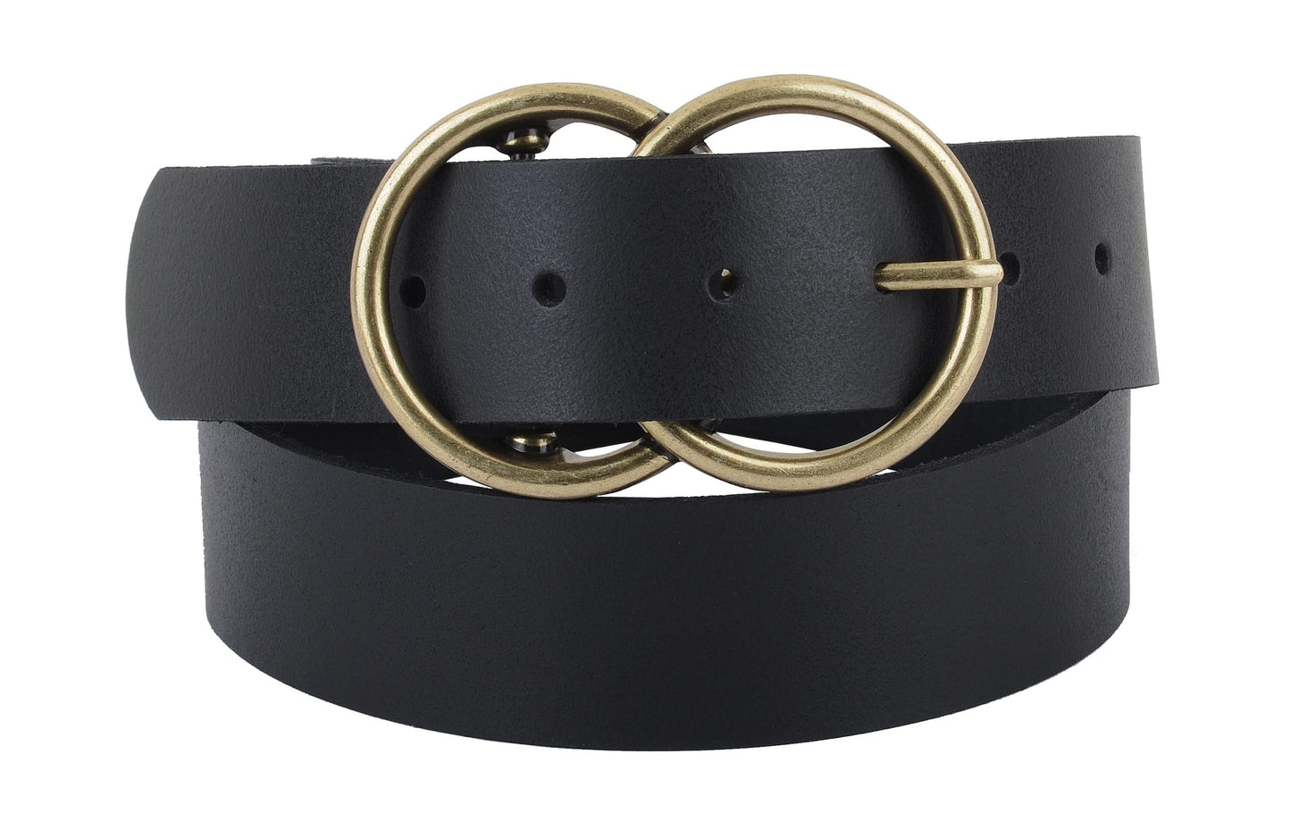 Most Wanted Belts Leather Double Circle Buckle Belt - Multiple Colors 81546206 Leather Double Circle Buckle Belt - Multiple Colors