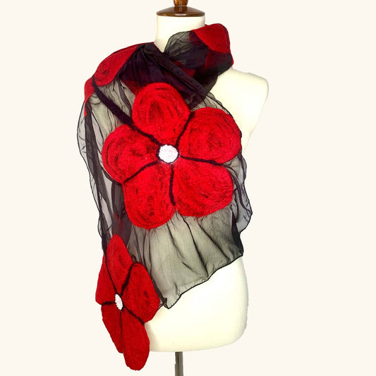 Pomegranate Moon Winter Flower Scarf