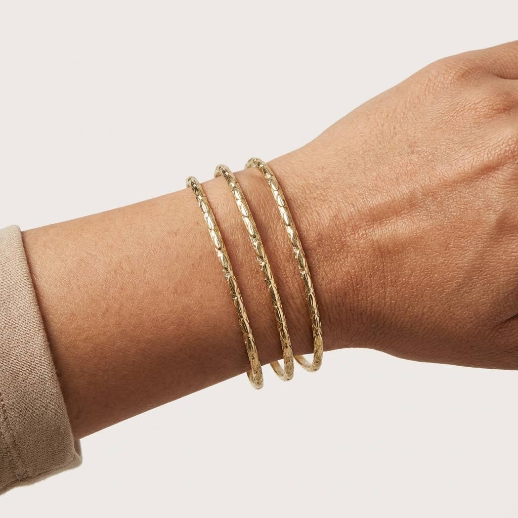 Anju Jewelry Bracelets Anju Jewelry Gold 3 Textured Bands Bracelet 70208478 Anju Jewelry Gold 3 Textured Bands Bracelet