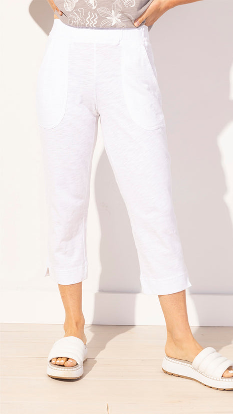 Escape Cotton Slub Pocket Capri Pant - Multiple Colors