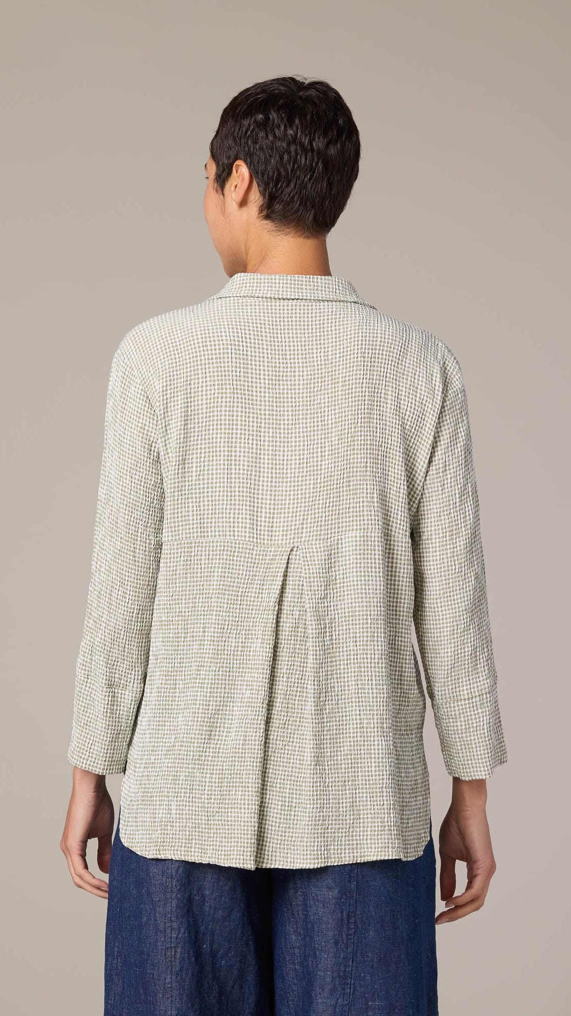 Cut Loose Blouses Cut Loose Crinkle Check Crop Easy Shirt - Multiple Colors Cut Loose Crinkle Check Crop Easy Shirt - Multiple Colors