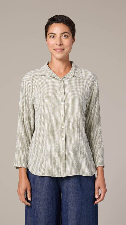 Cut Loose Blouses Cut Loose Crinkle Check Crop Easy Shirt - Multiple Colors 60030686 Cut Loose Crinkle Check Crop Easy Shirt - Multiple Colors