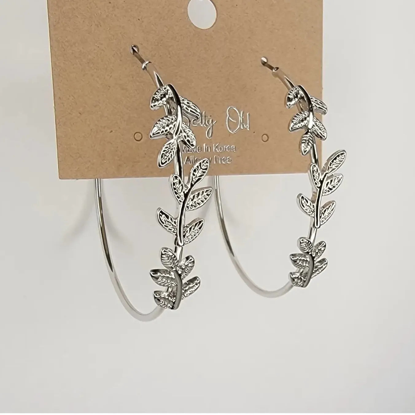 Betty Oh Jewelry Earrings Betty Oh Leaf Hoop Earrings 09857502 Betty Oh Leaf Hoop Earrings