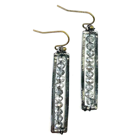 Beaded Rectangle Earrings