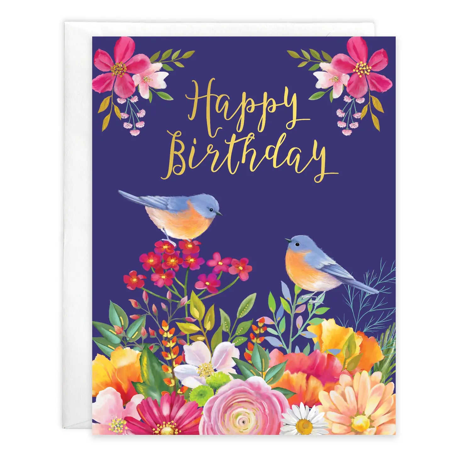 Gina B Designs Cards Bluebird Flowers Birthday Greeting Card 96959710 Bluebird Flowers Birthday Greeting Card