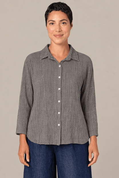 Cut Loose Blouses Cut Loose Crinkle Check Crop Easy Shirt - Multiple Colors 60063454 Cut Loose Crinkle Check Crop Easy Shirt - Multiple Colors