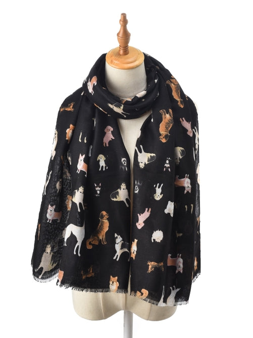 Cartoon Dog Scarf - Multiple Colors