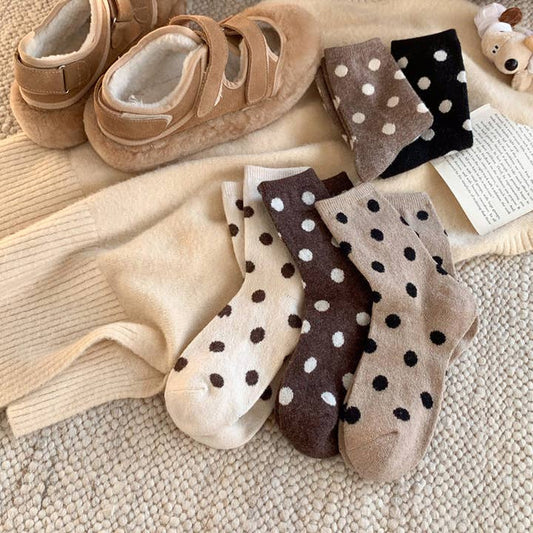 Polka Dot Wool Blend Socks - Multiple Colors