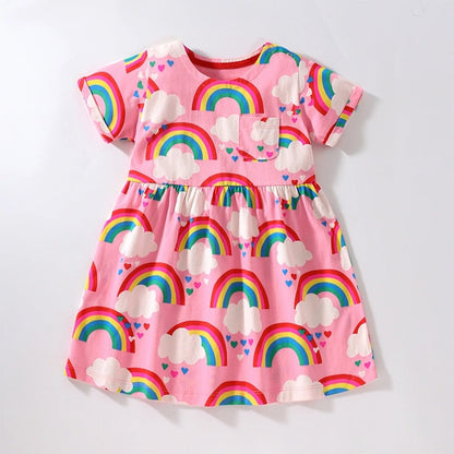 MyKids USA Short Sleeve Rainbow Dress