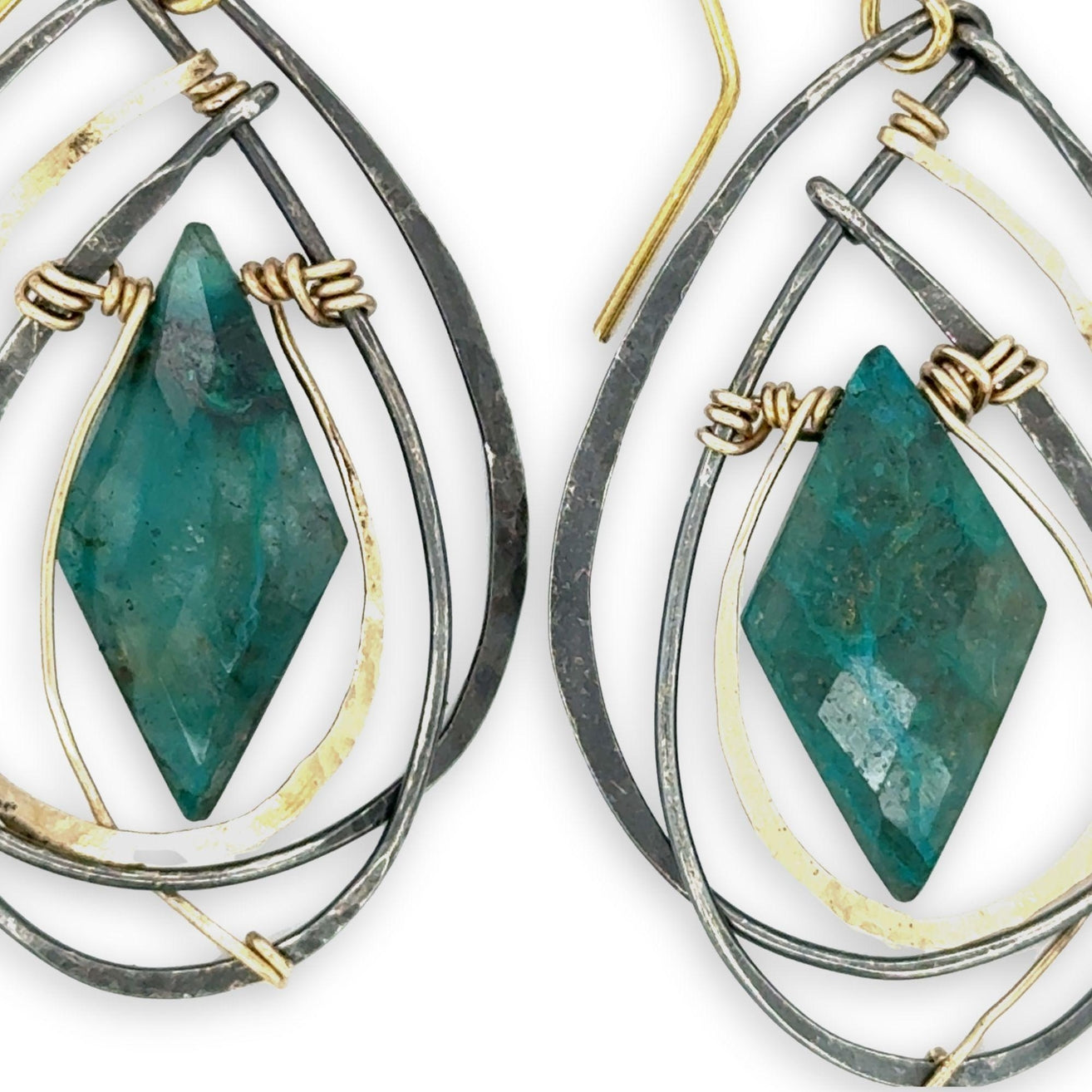 Art By Any Means Chrysocolla Strikes Earrings