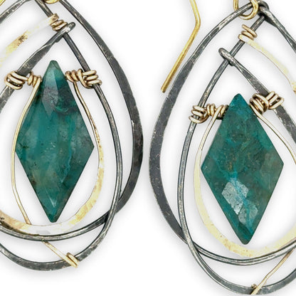 Art By Any Means Chrysocolla Strikes Earrings