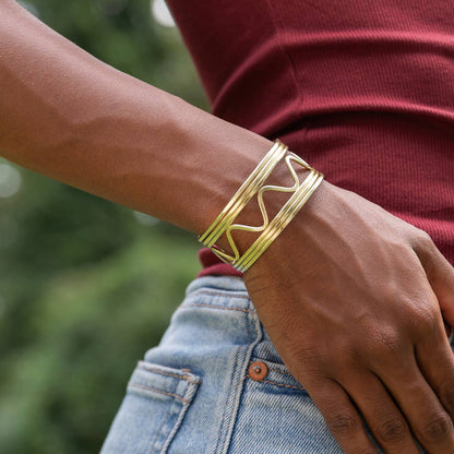 Anju Jewelry Bracelets Anju Jewelry Gold Zig-Zag Wire Cuff Bracelet 72535006 Anju Jewelry Gold Zig-Zag Wire Cuff Bracelet