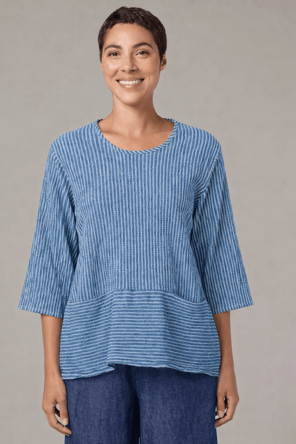 Cut Loose Tops Cut Loose Grey Stripe Crinkle Pocket Pullover - Multiple Color 82648542 Cut Loose Grey Stripe Crinkle Pocket Pullover - Multiple Color