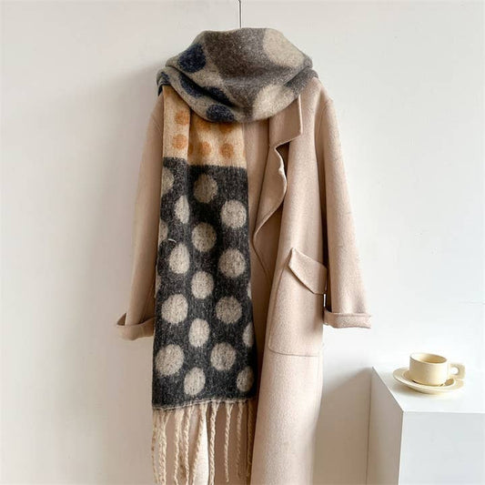 Oversized Retro Polka Dot Shawl Scarf - Multiple Colors