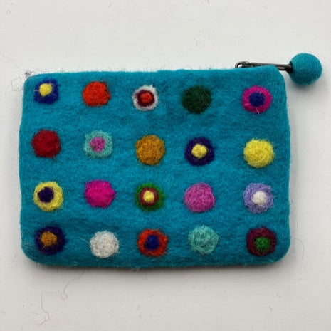 Felted Dot Coin Purse - Multiple Colors