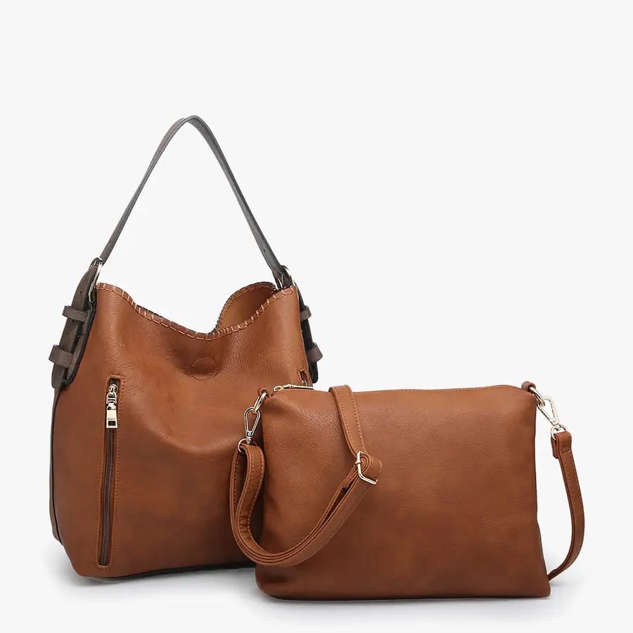 Jen & Co Bags Jen & Co Alexa 2-in-1 Hobo Vegan Leather Bag - Multiple Colors Jen & Co Alexa 2-in-1 Hobo Vegan Leather Bag - Multiple Colors