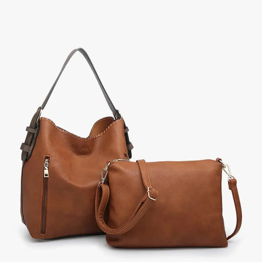 Jen & Co Bags Jen & Co Alexa 2-in-1 Hobo Vegan Leather Bag - Multiple Colors Jen & Co Alexa 2-in-1 Hobo Vegan Leather Bag - Multiple Colors
