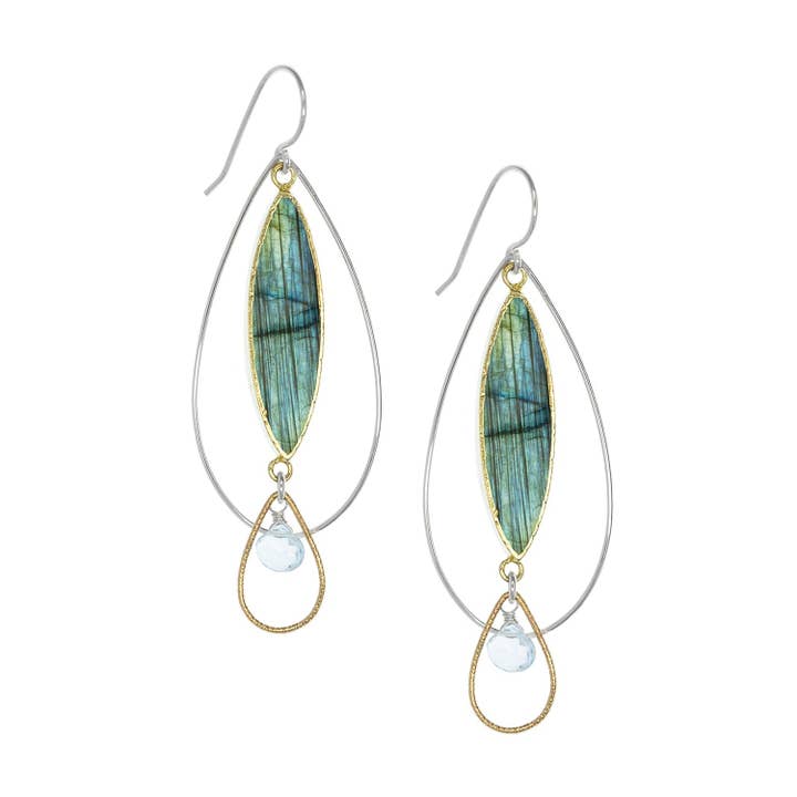 Laura J Designs Earrings Laura J Designs Silver Labradorite Water Lily Earrings 19361502 Laura J Designs Silver Labradorite Water Lily Earrings