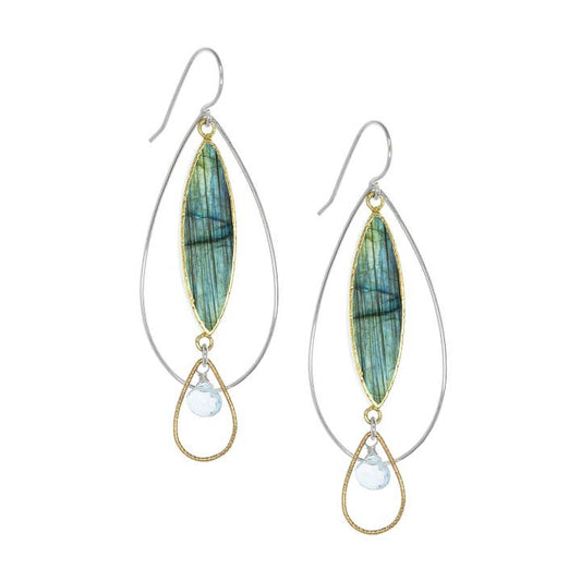 Laura J Designs Earrings Laura J Designs Silver Labradorite Water Lily Earrings 19361502 Laura J Designs Silver Labradorite Water Lily Earrings