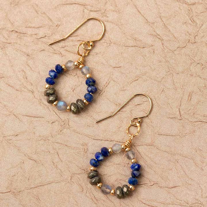 Anne Vaughan Blue Moon Lapis Hoop Earring