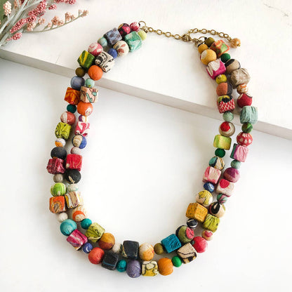World Finds Kantha Tresora Necklace