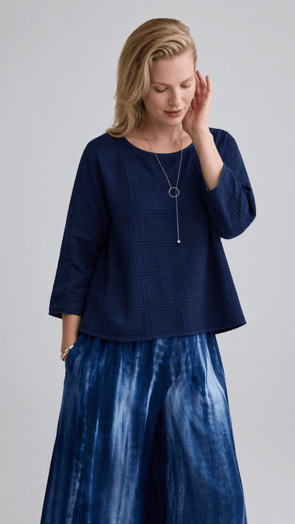 Luukaa Tops Luukaa Grid Aura Tee - Multiple Colors Luukaa Grid Aura Tee - Multiple Colors