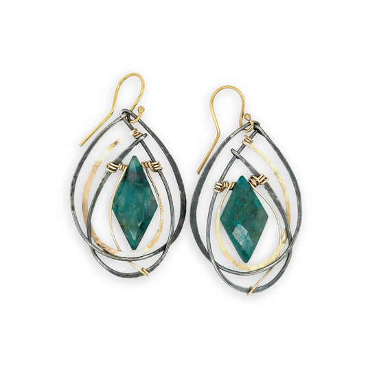Art By Any Means Chrysocolla Strikes Earrings