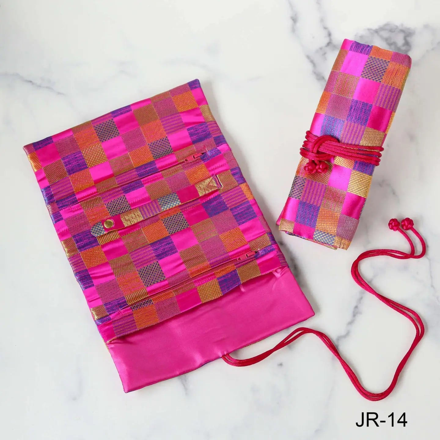 Cathayana Bags Silk Brocade Travel Jewelry Roll - Multiple Patterns Silk Brocade Travel Jewelry Roll - Multiple Patterns