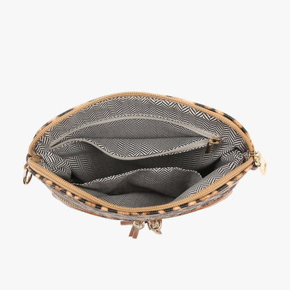 Jen & Co Tara Double Zip Vegan Leather Crossbody