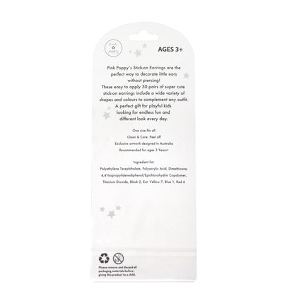 Pink Poppy Stick On Earrings