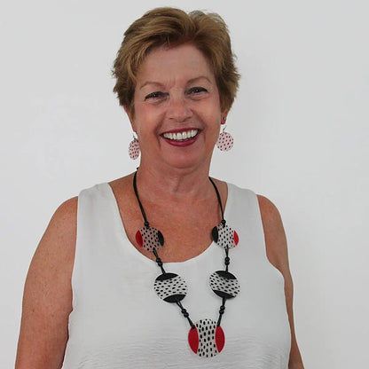 Sylca Red and Black Leanne Necklace