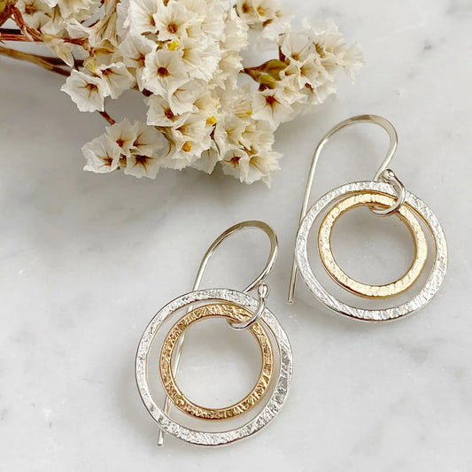 Shepherd's Run Little Double Halo Drop Earrings