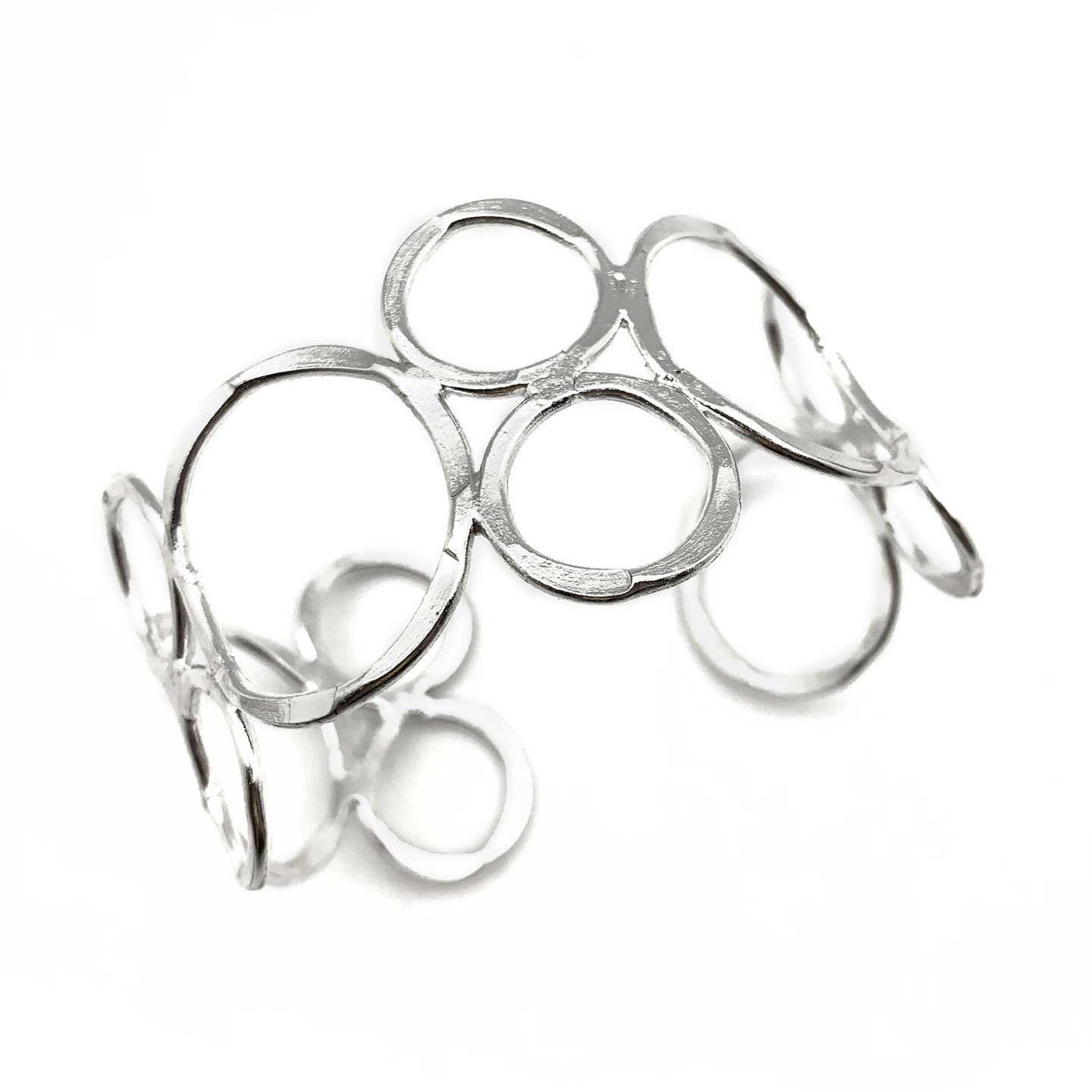 Anju Jewelry Silver Circle Cuff Bracelet - Multiple Metals