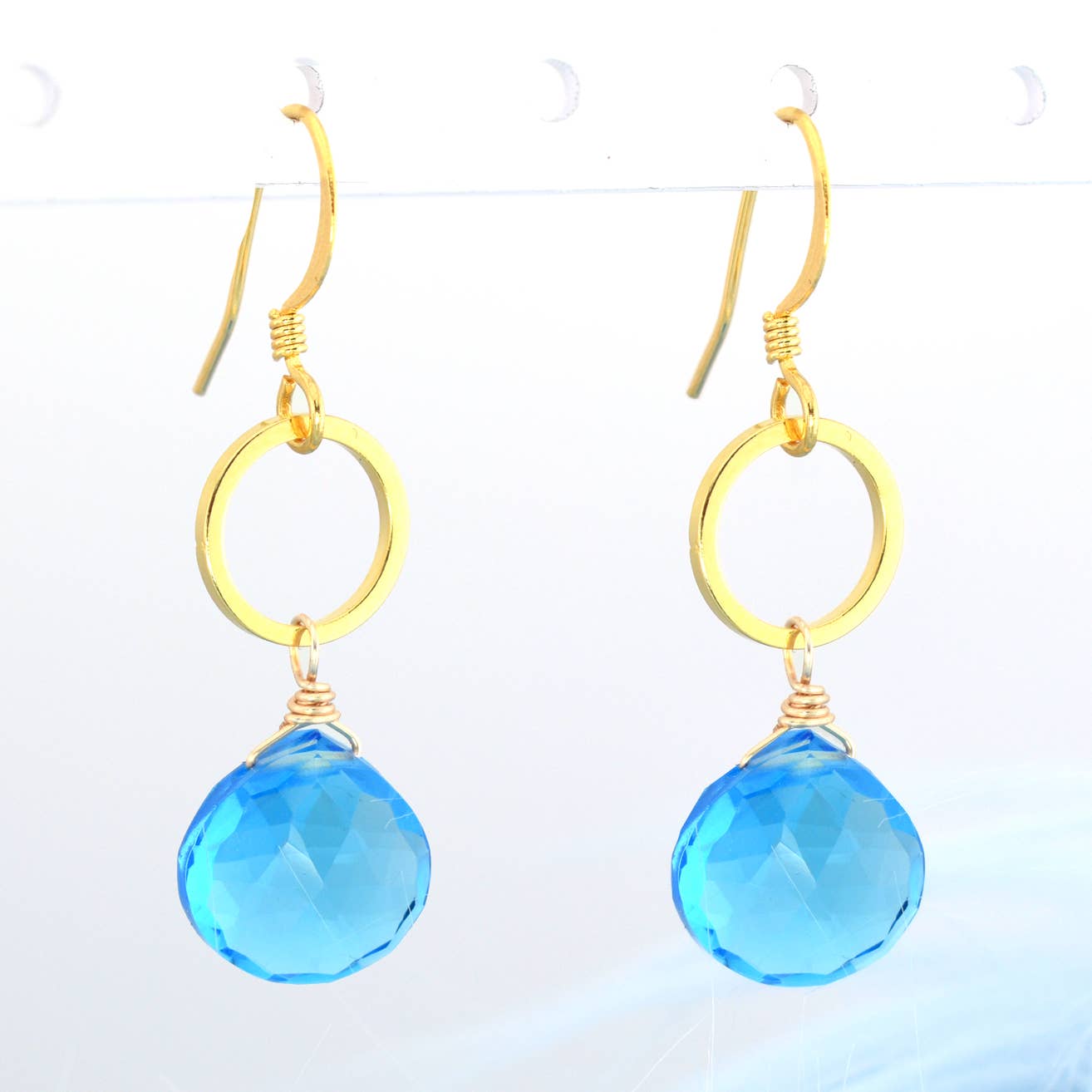 Edgy Petal Earrings Edgy Petal Small Blue Quartz Gold Circle Earring 17863902 Edgy Petal Small Blue Quartz Gold Circle Earring